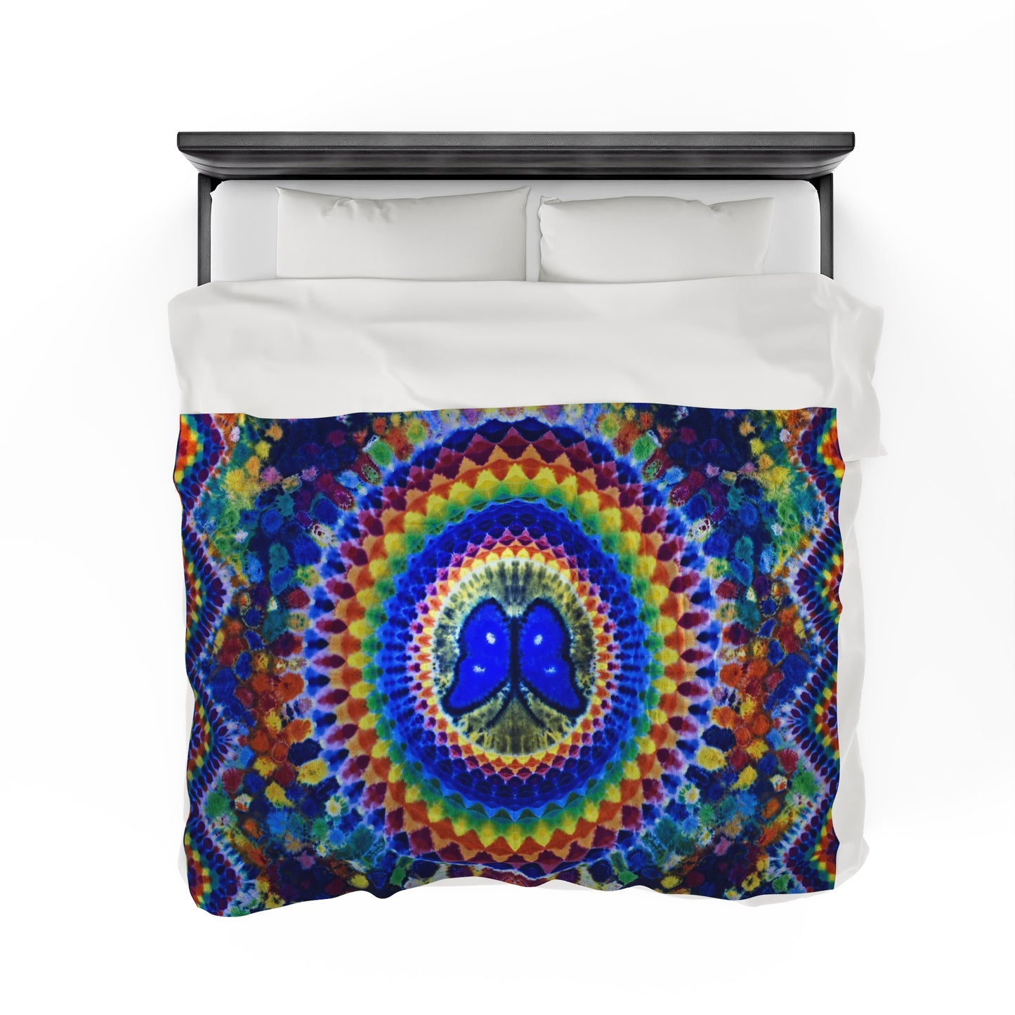 60"X80" Velveteen Plush Blanket Print of Butterfly Mandala Tapestry Read Description!