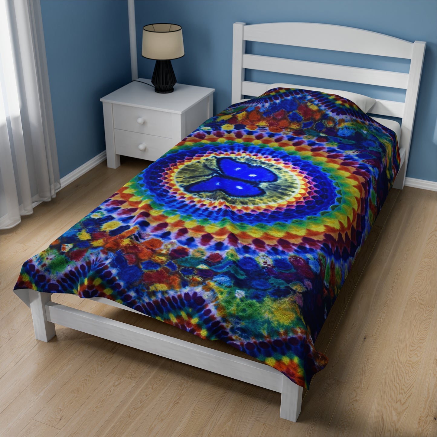 60"X80" Velveteen Plush Blanket Print of Butterfly Mandala Tapestry Read Description!