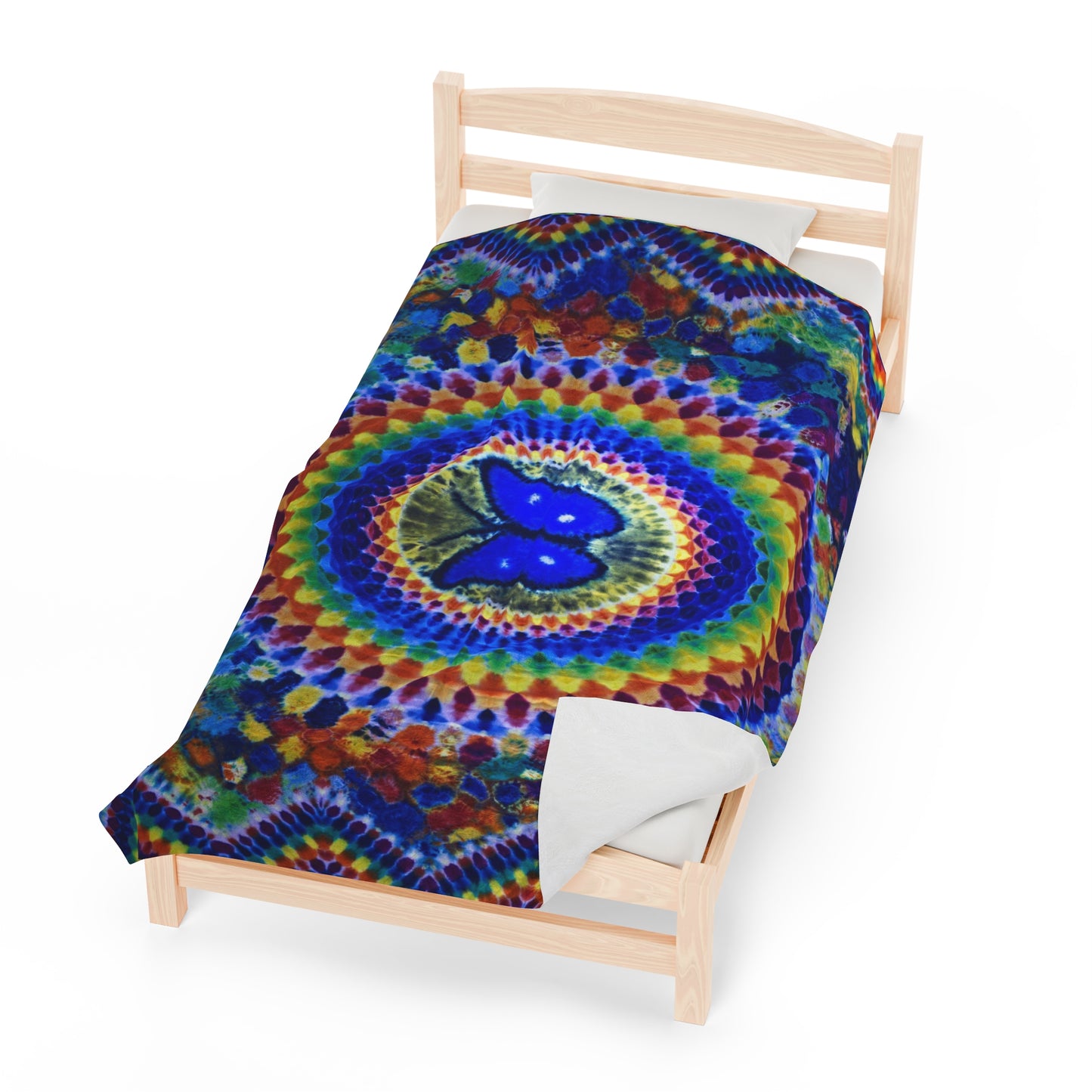 60"X80" Velveteen Plush Blanket Print of Butterfly Mandala Tapestry Read Description!