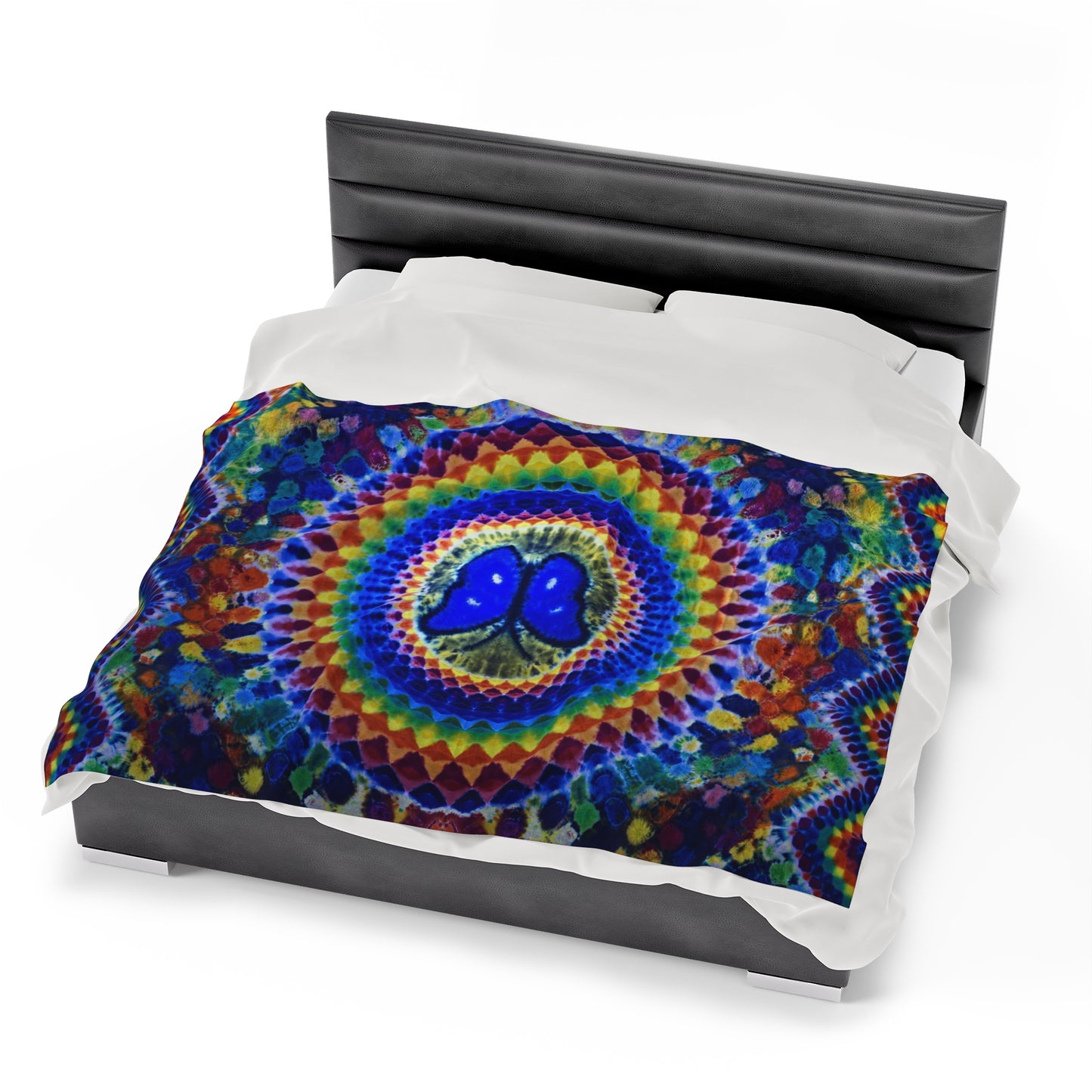 60"X80" Velveteen Plush Blanket Print of Butterfly Mandala Tapestry Read Description!