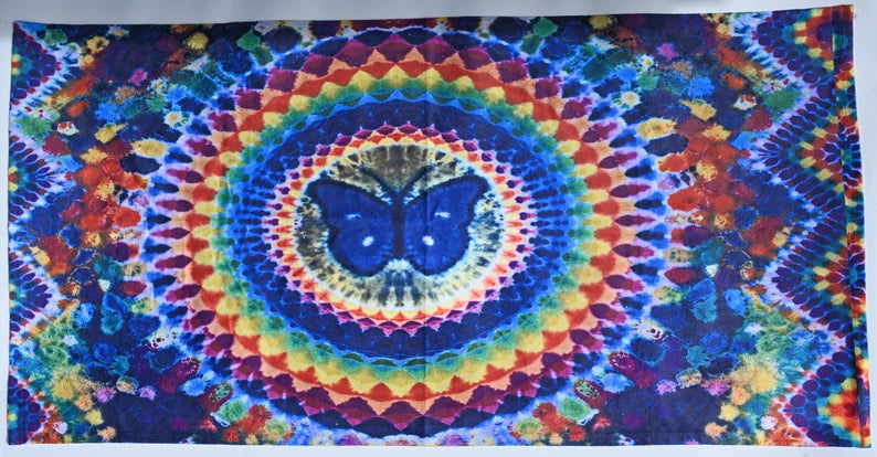 Big 36"X72" Beach Towel Print of Butterfly Mandala Tapestry Read Description