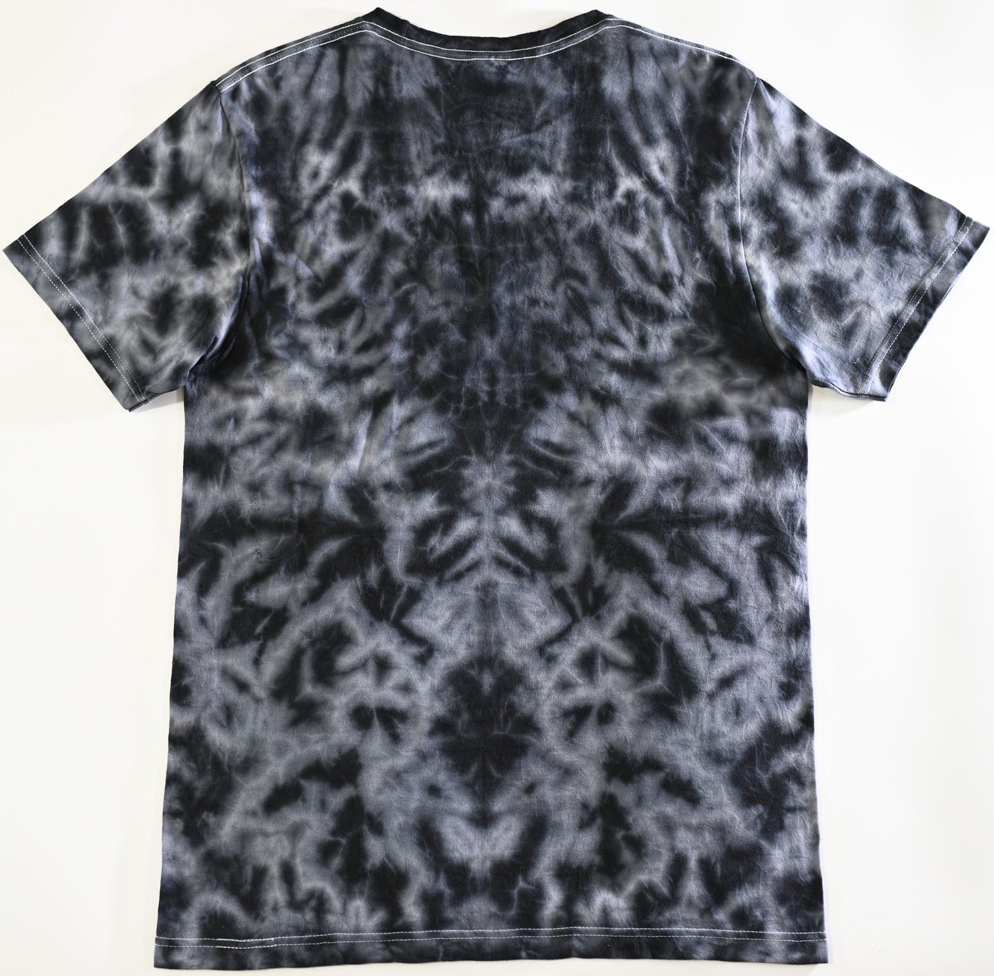 Medium 18 Point Mandala w/ Ripple Center/Scrunch Tie Dye on a Port & Company Bouncer Tee