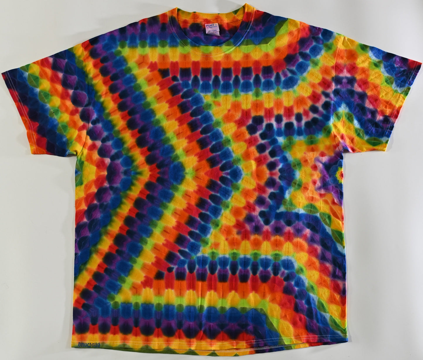 2X Heady Hexagram from the Side Tie Dye in a Port & Company Core Cotton T-Shirt