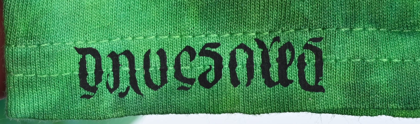 Medium Rorschach Scrunch in Greens Tie Dye on a Gildan Ultra Cotton PFD (Prepared for Dye) T-Shirt