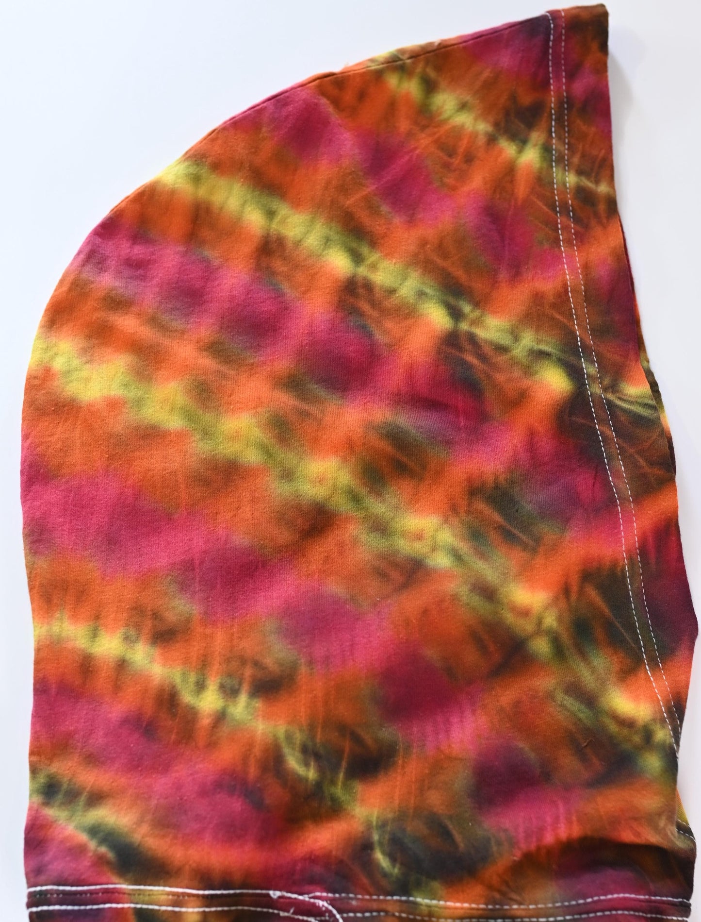 Large 20 Pt Mandala Fiery Cosmic Egg Cntr + Hood/ Honeycomb Geometric Tower Back/ Honeycomb Band Slvs/Scrunch Tie Dye Hooded* Long Slv Shirt
