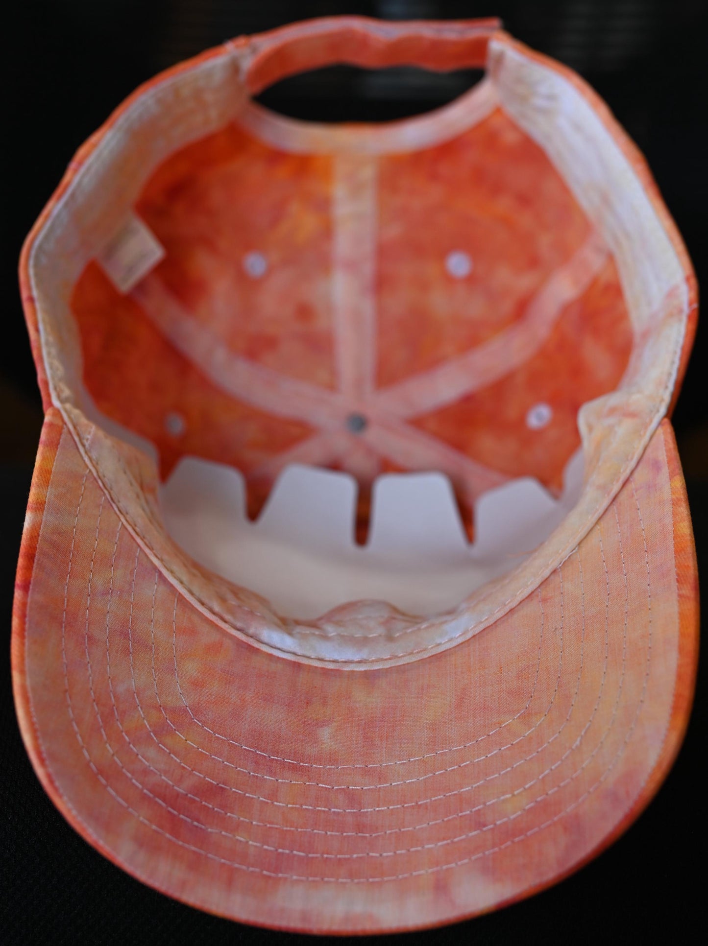 Adult Fire Colors Swirl Dyed/"Shaving Cream Dye" on a Valucap Brushed Twill Cap