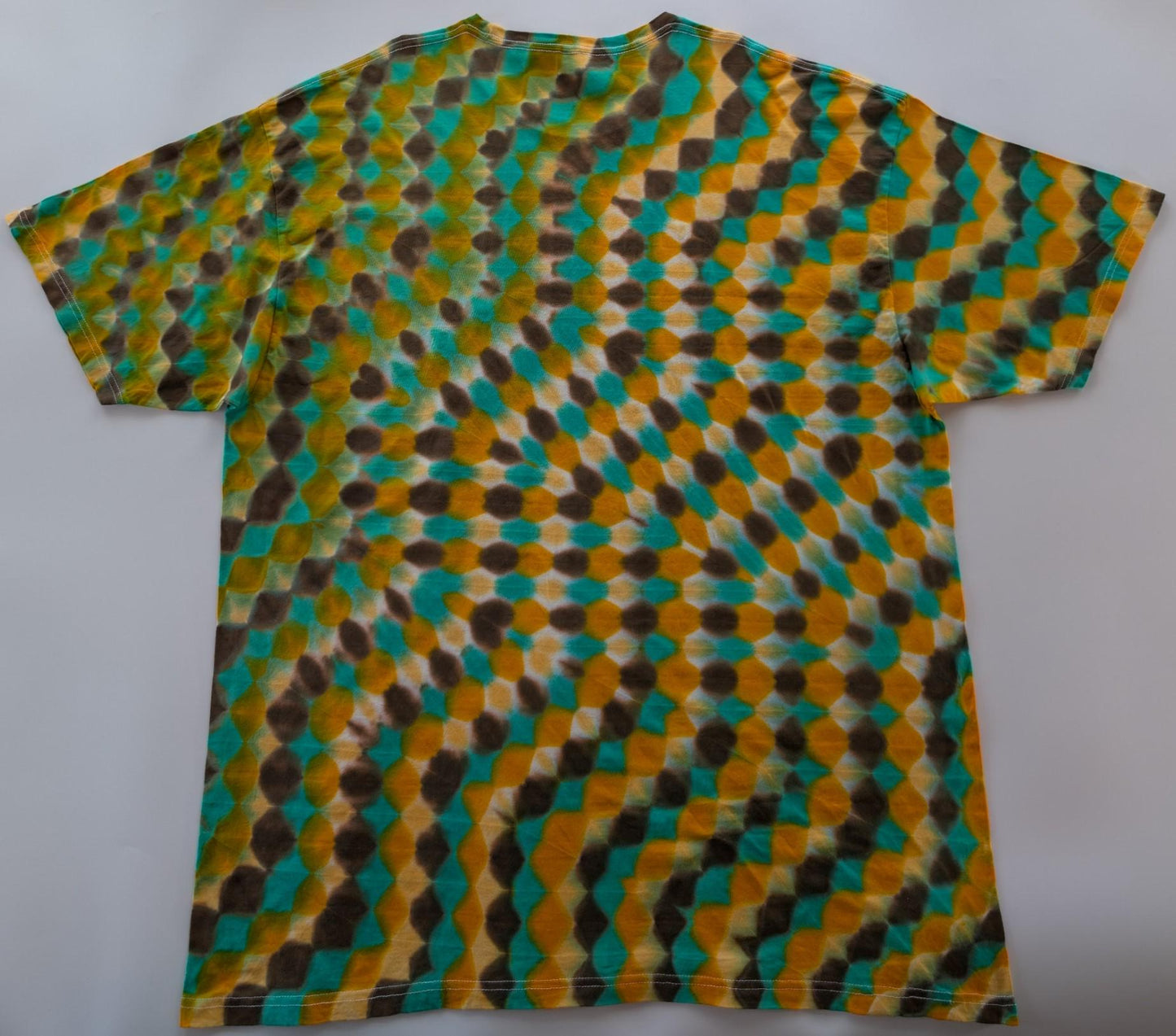 3X Zig Zag Honeycomb Tie Dye on a Tultex 290 Ringspun Cotton T-Shirt