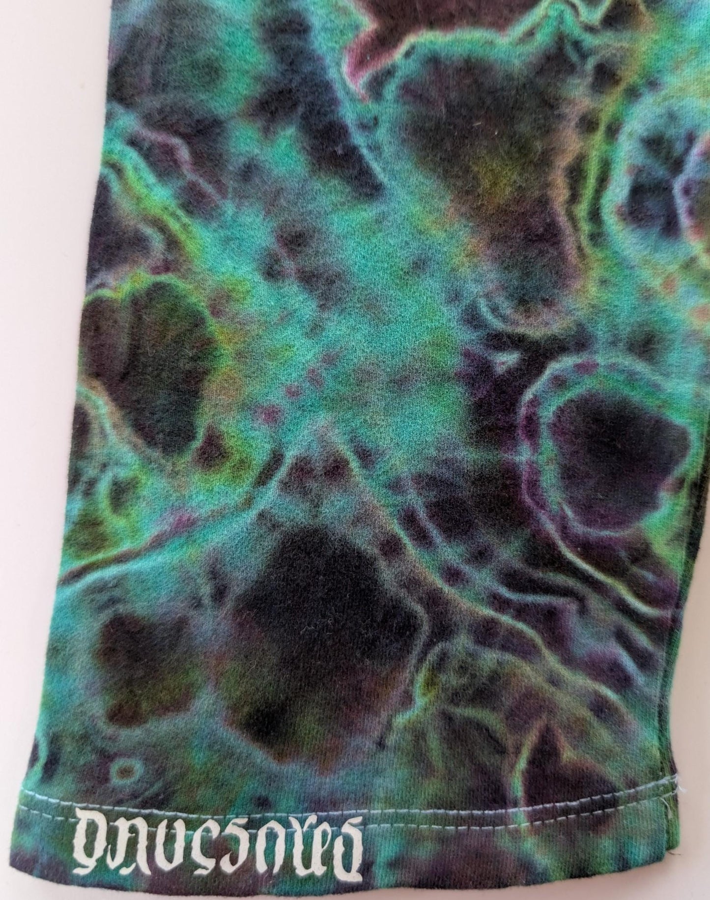 Medium Geode Tie Dye on Wide Waist Band Dancing Robin Form Fitting, Medium Thickness 92 Cotton 8% Spandex Leggings