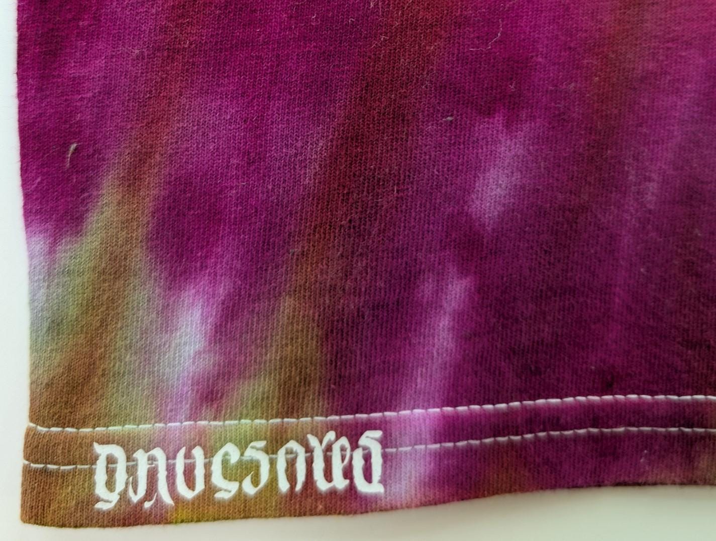 Youth Medium Spiral Ice Dye Tie Dye on a Gildan Ultra Cotton T-Shirt