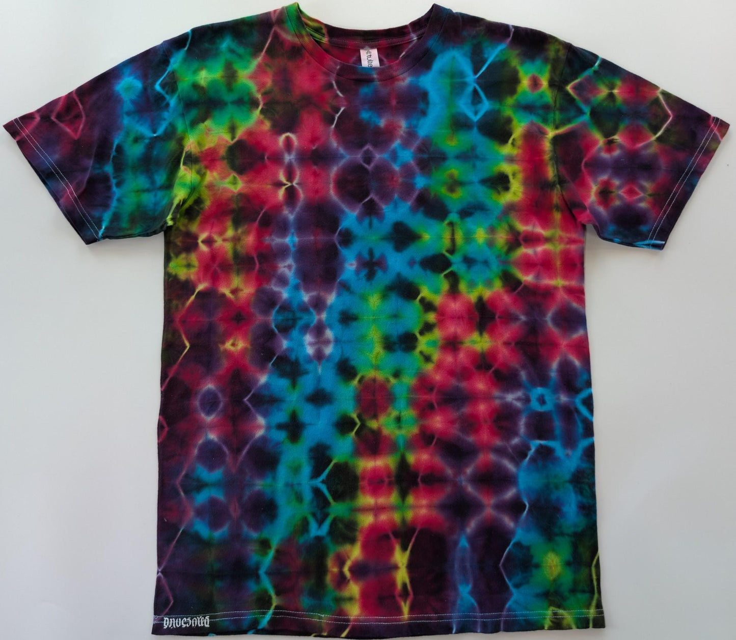 Medium Glitch Tie Dye on a Tultex 290 Ringspun Cotton T-Shirt