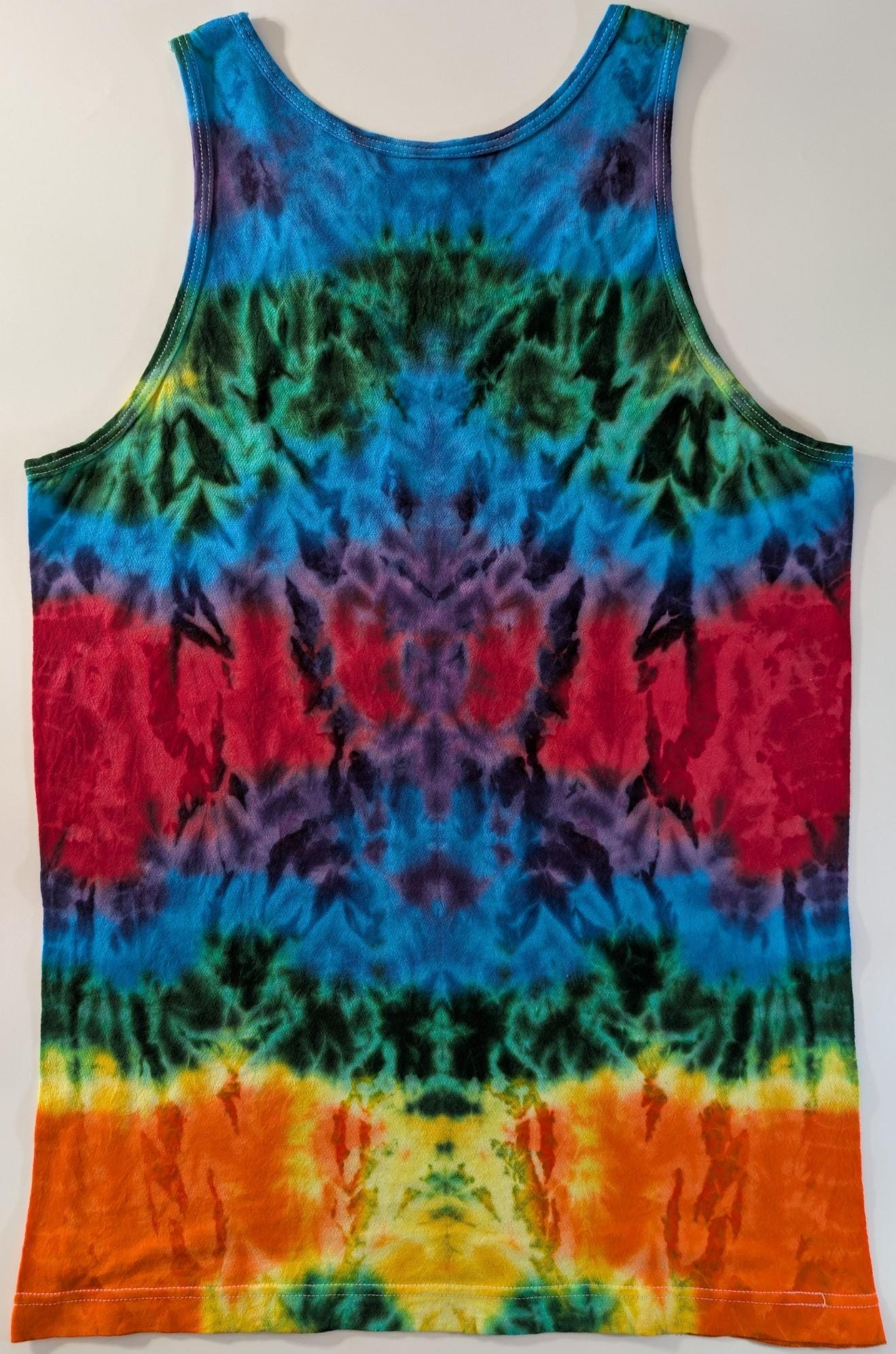 Medium Scrunch "Crystal Wash" Low Water Immersion Tie Dye on a Tultex 105 Cotton Tank Top