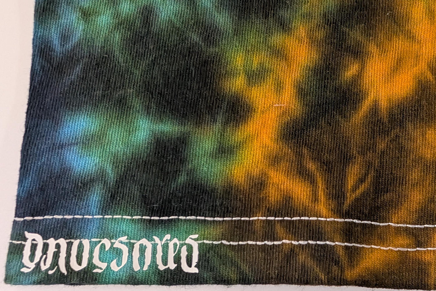 Youth Small Blacked Out Scrunch Tie Dye on a Gildan Ultra Cotton T-Shirt