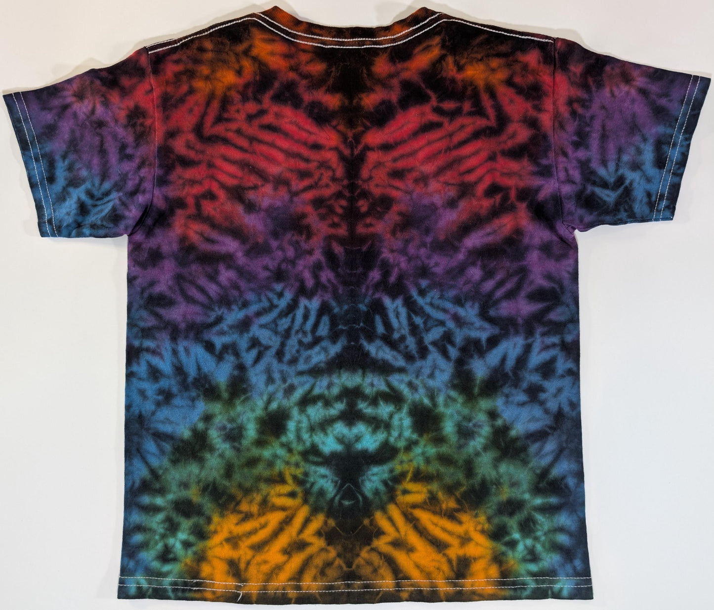 Youth Small Blacked Out Scrunch Tie Dye on a Gildan Ultra Cotton T-Shirt