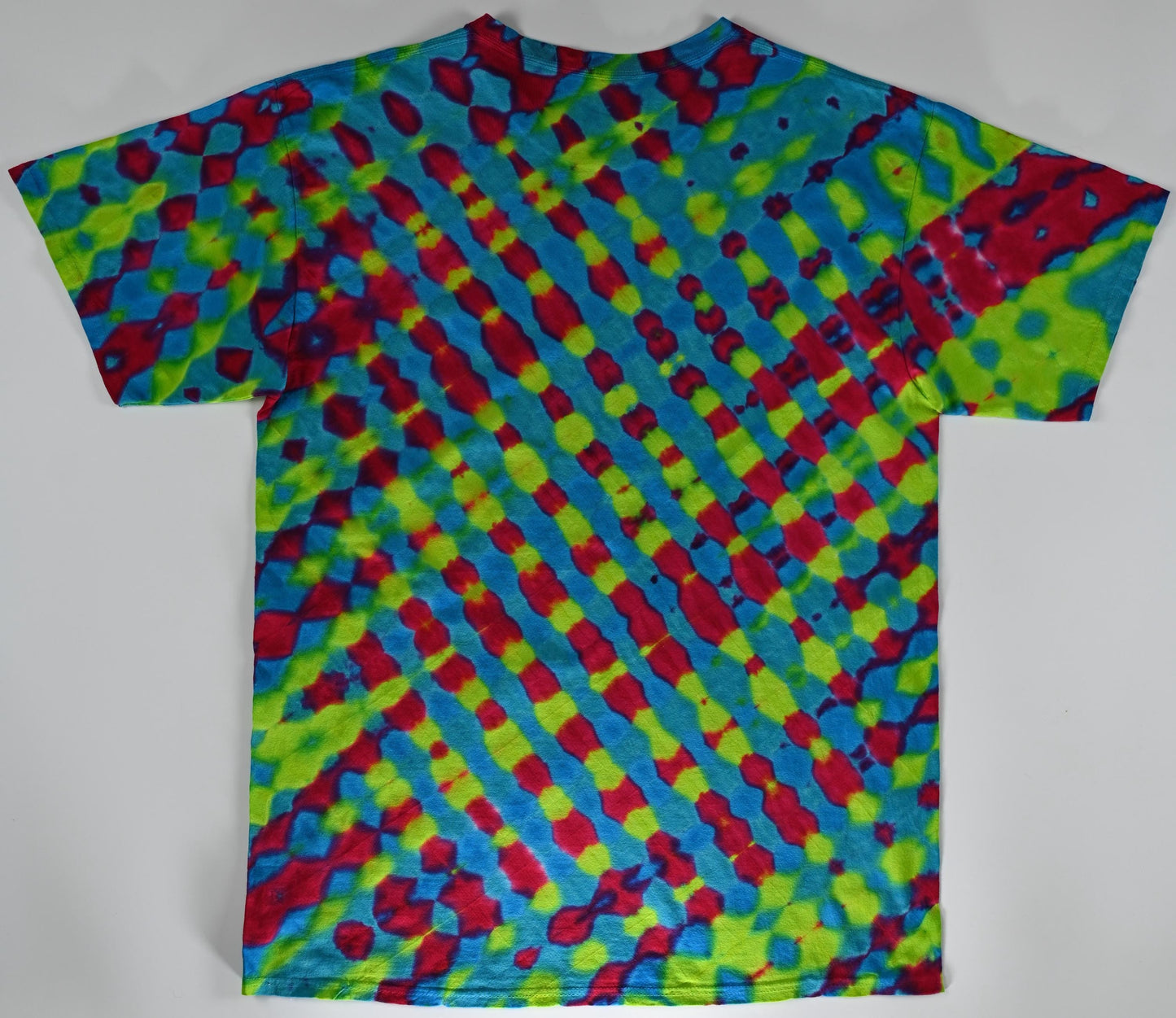 XL Heatwave Variant Tie Dye in my Tropical Punch Palette on a Gildan Ultra Cotton PFD (Prepared for Dye) T-Shirt