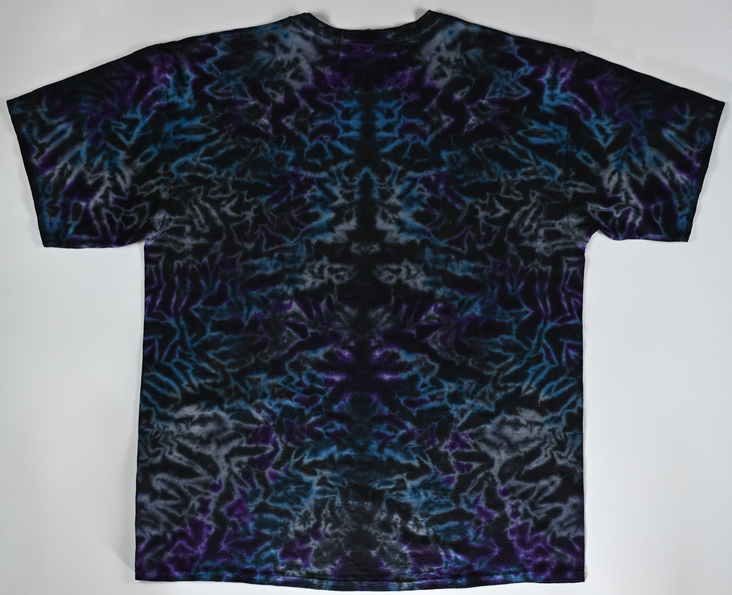2X Rorschach Scrunch Tie Dye in my Cosmic Rain (and Black) Palette on a Gildan Ultra Cotton PFD (Prepared for Dye) T-Shirt