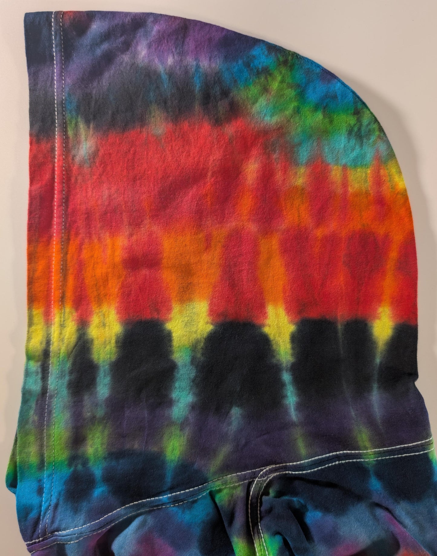 3X Scratch and Dent Special# Wild Spiral "Crystal Wash" Low Water Immersion Tie Dye on a Fruit of the Loom HD Cotton Hooded* Lng Slv Shirt