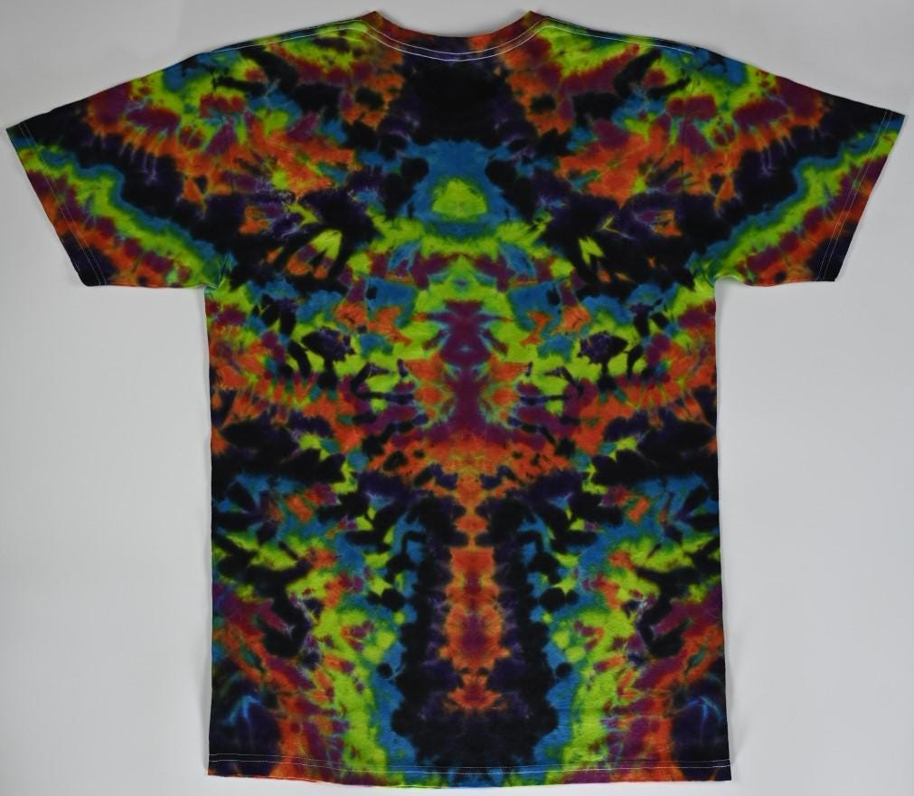 Medium Rorschach Scrunch Tie Dye in my Psychedelic Vision Color Palette on a Tultex 290 Ringspun Cotton T-Shirt