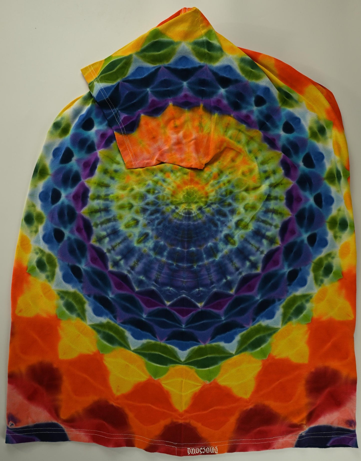 Large 20 Point Side Mandala w/ Ripple Center Tie Dye on a Tultex 290 Ringspun Cotton T-Shirt