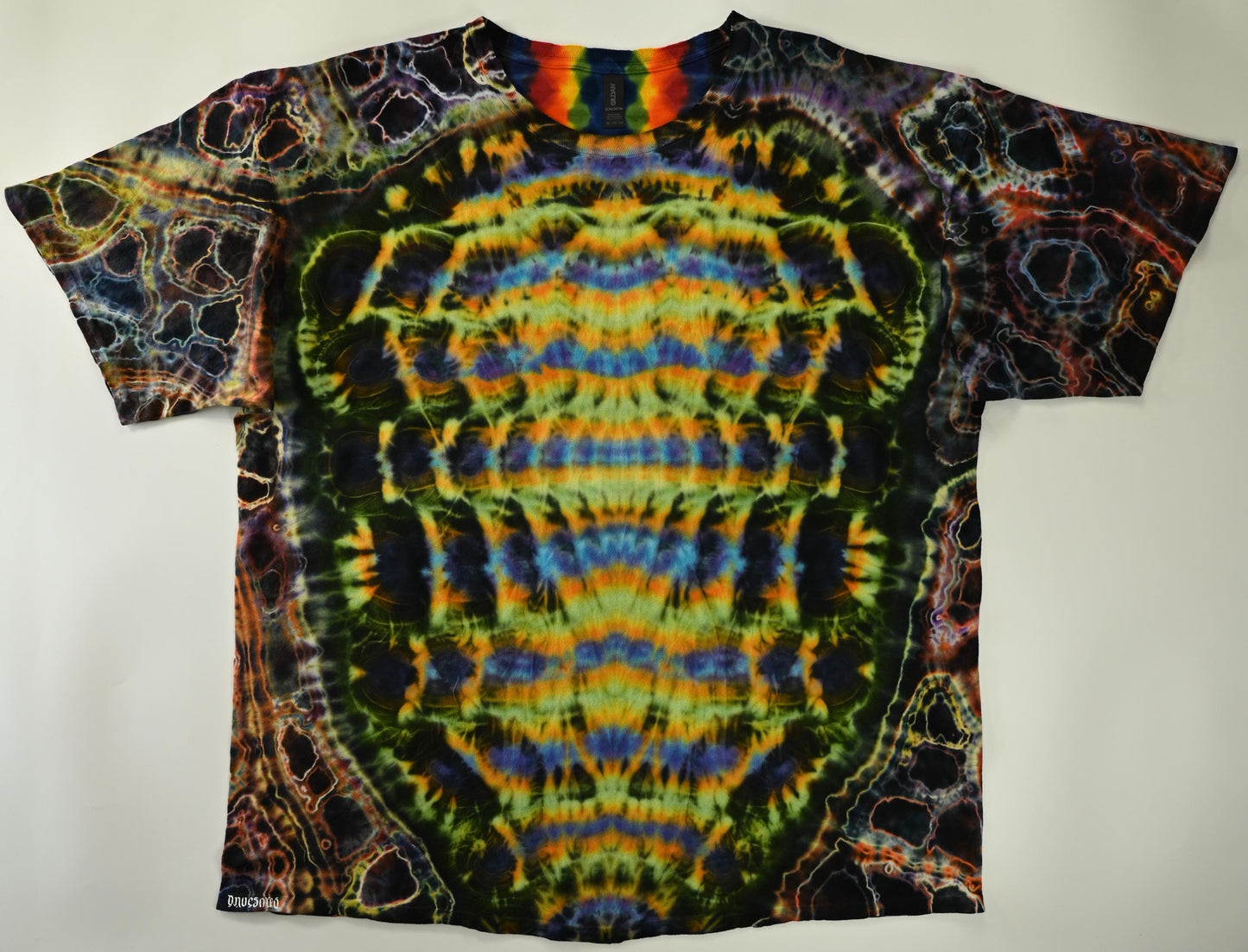 3X Cosmic Egg/Geode/Honeycomb Spine Tie Dye on a Gildan Ultra Cotton PFD (Prepared for Dye) T-Shirt