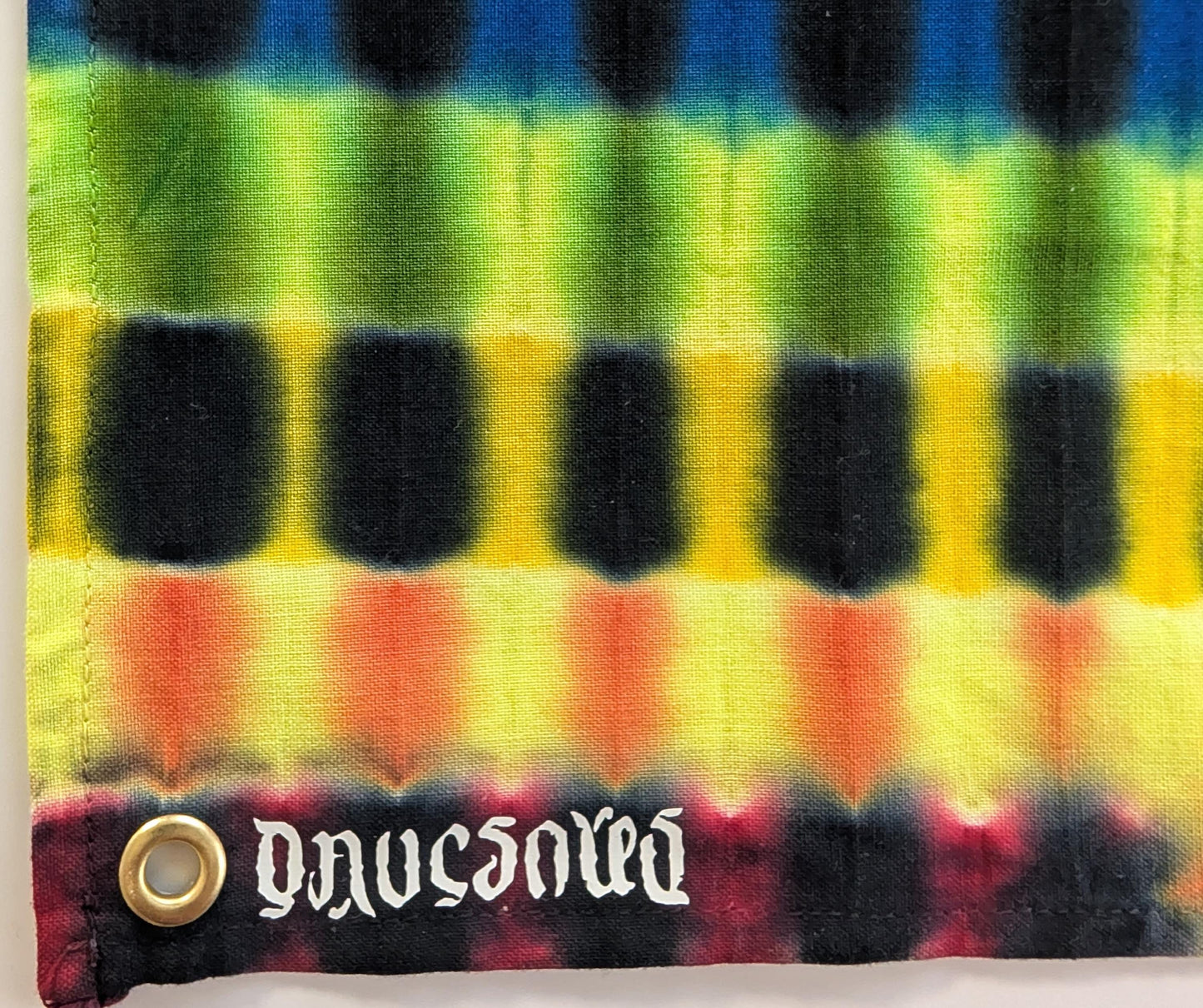 33.25X34.25" UV Reactive NeoDNA Decagram/Geode Cntr Tie Dye on a Tapestry* made from a Piece of Robert Kaufman Kona Cotton read description