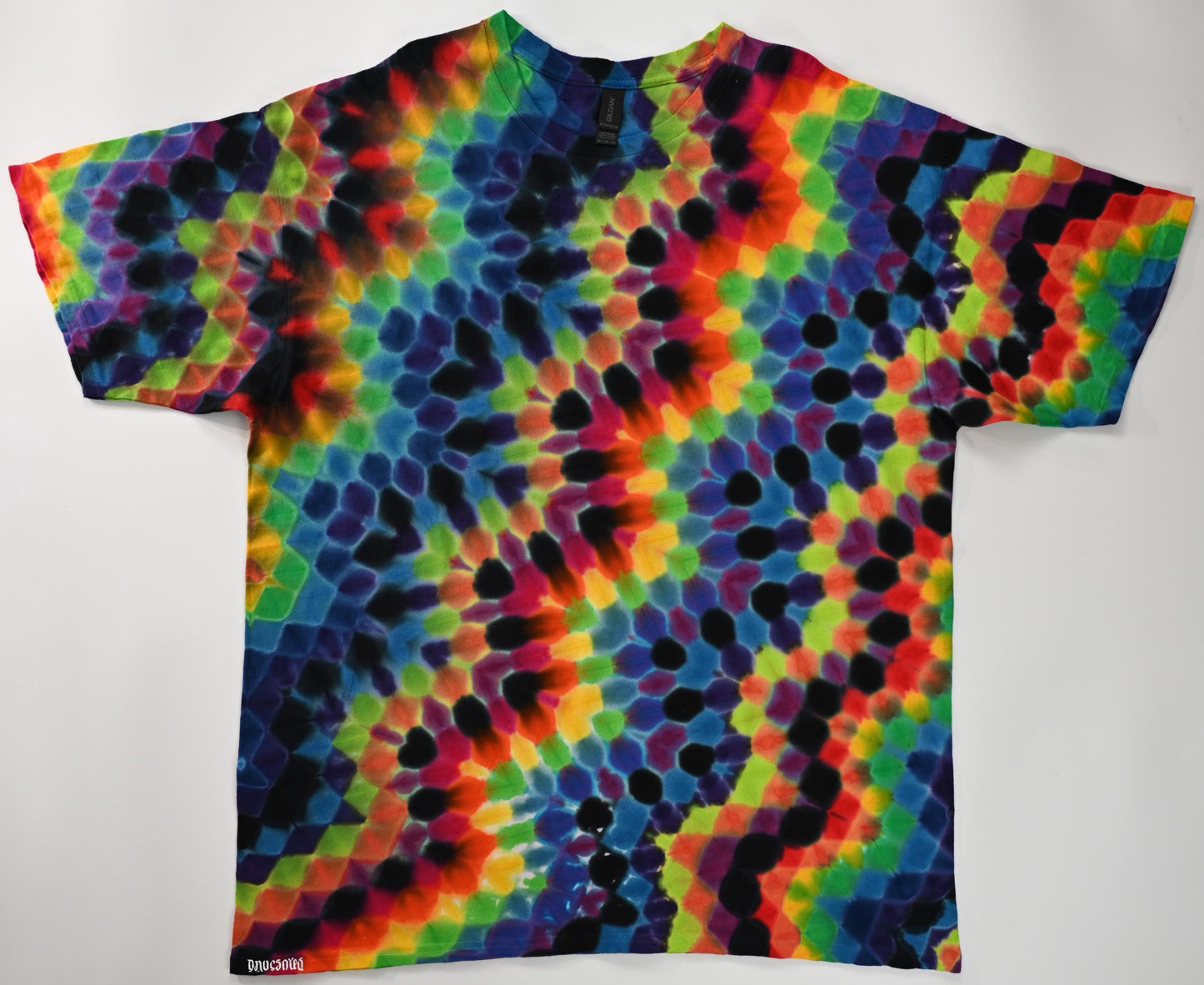 2X Zig Zag Honeycomb Tie Dye on a Gildan Ultra Cotton PFD (Prepared for Dye) T-Shirt