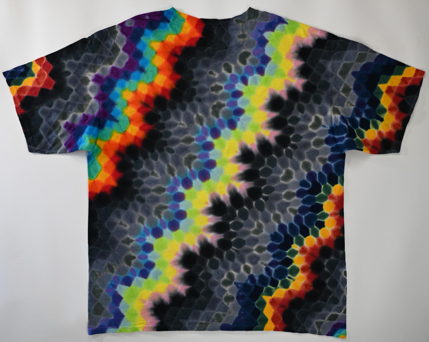 3X Zig Zag Honeycomb Tie Dye on a Gildan Ultra Cotton PFD (Prepared for Dye) T-Shirt