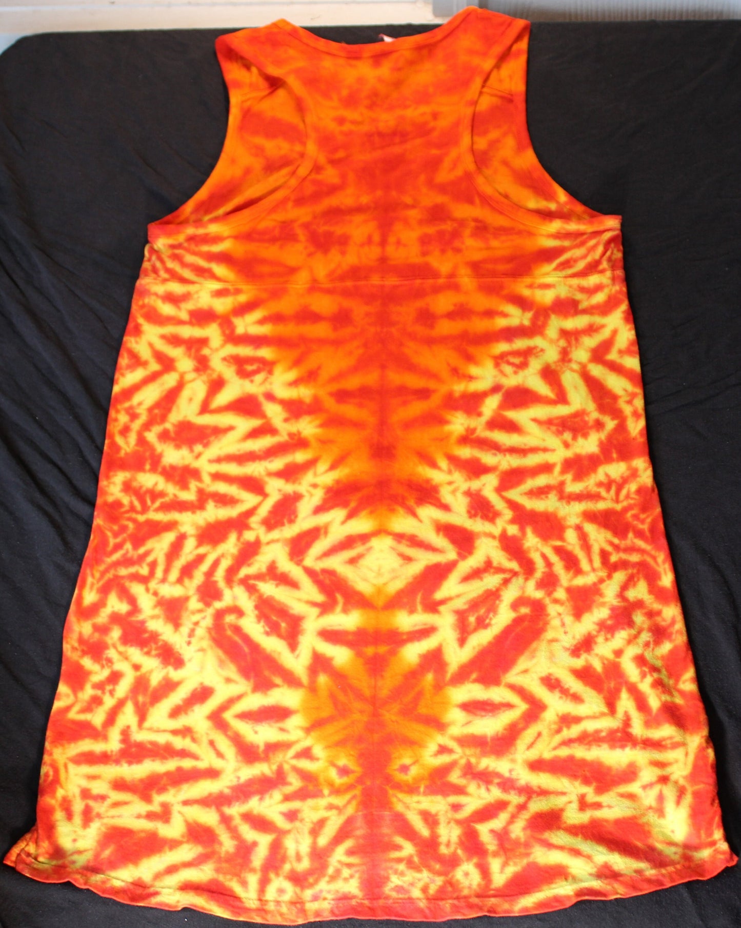 XL Fire Tie Dye on a LAT Cover Up Tank Top Dress