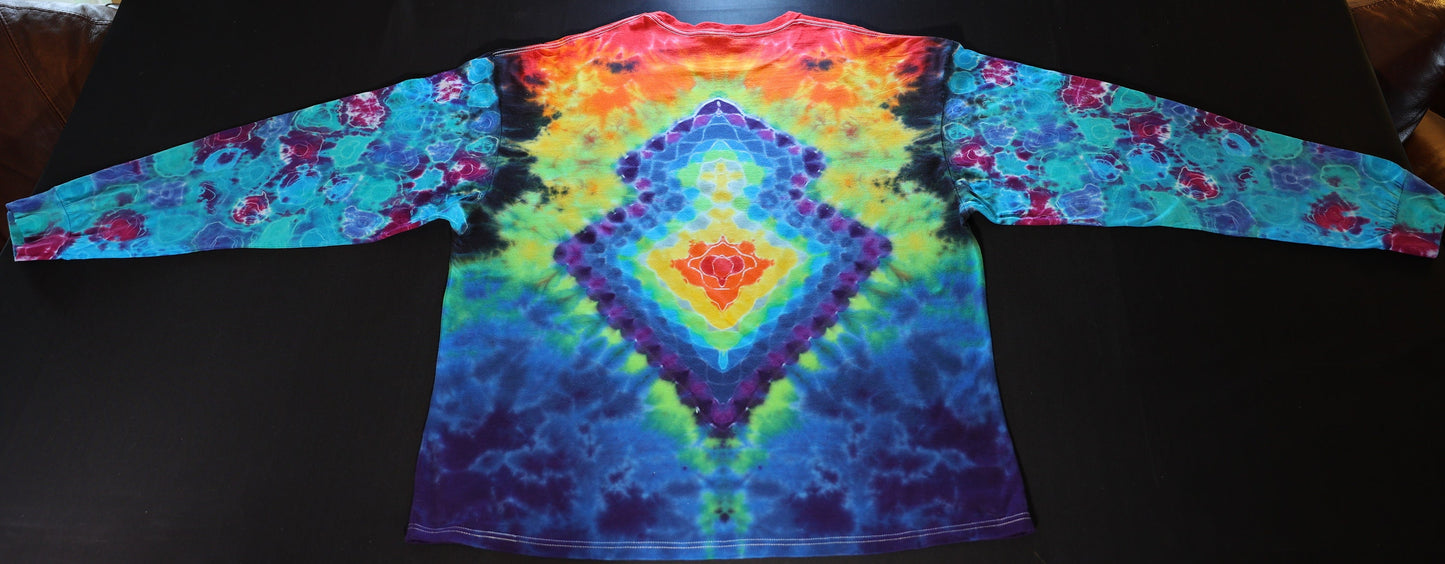 3X Heady 10 Pt Sectional Mandala/Double Diamond Back Shield/Kenney Style Sleeves/Scrunch on a Long Sleeve Shirt