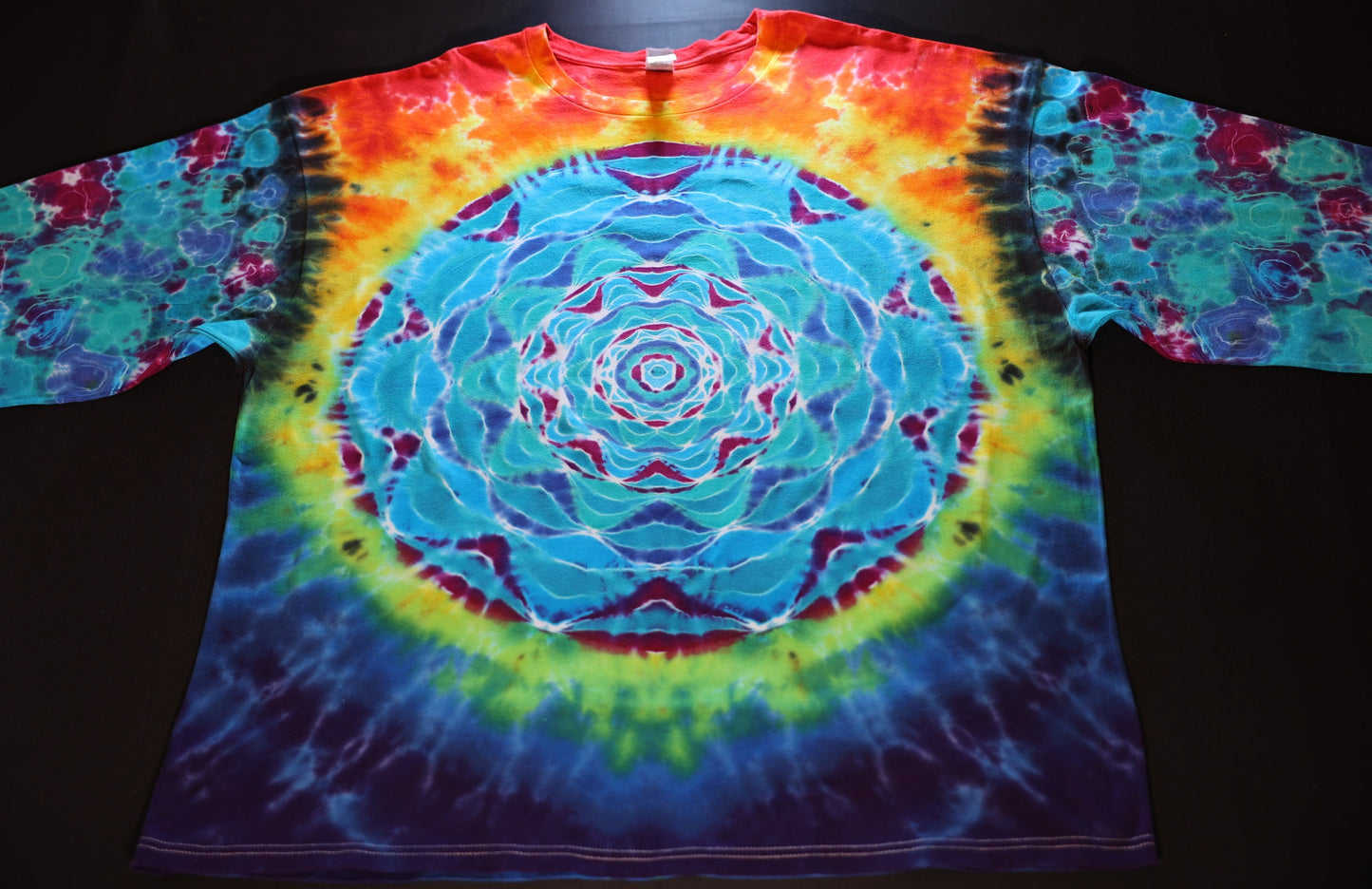 3X Heady 10 Pt Sectional Mandala/Double Diamond Back Shield/Kenney Style Sleeves/Scrunch on a Long Sleeve Shirt