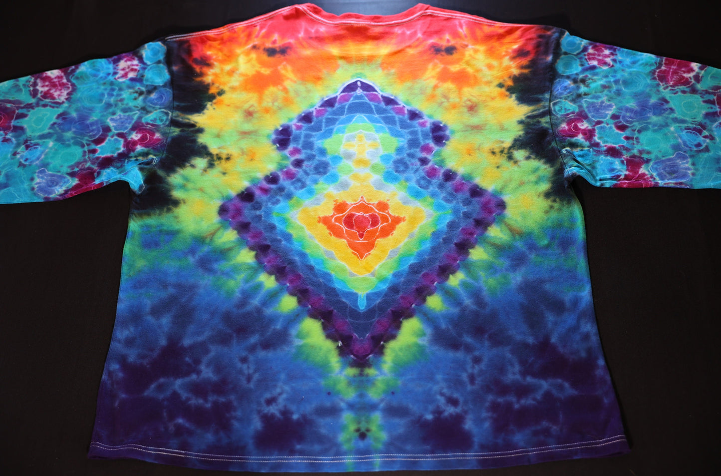 3X Heady 10 Pt Sectional Mandala/Double Diamond Back Shield/Kenney Style Sleeves/Scrunch on a Long Sleeve Shirt