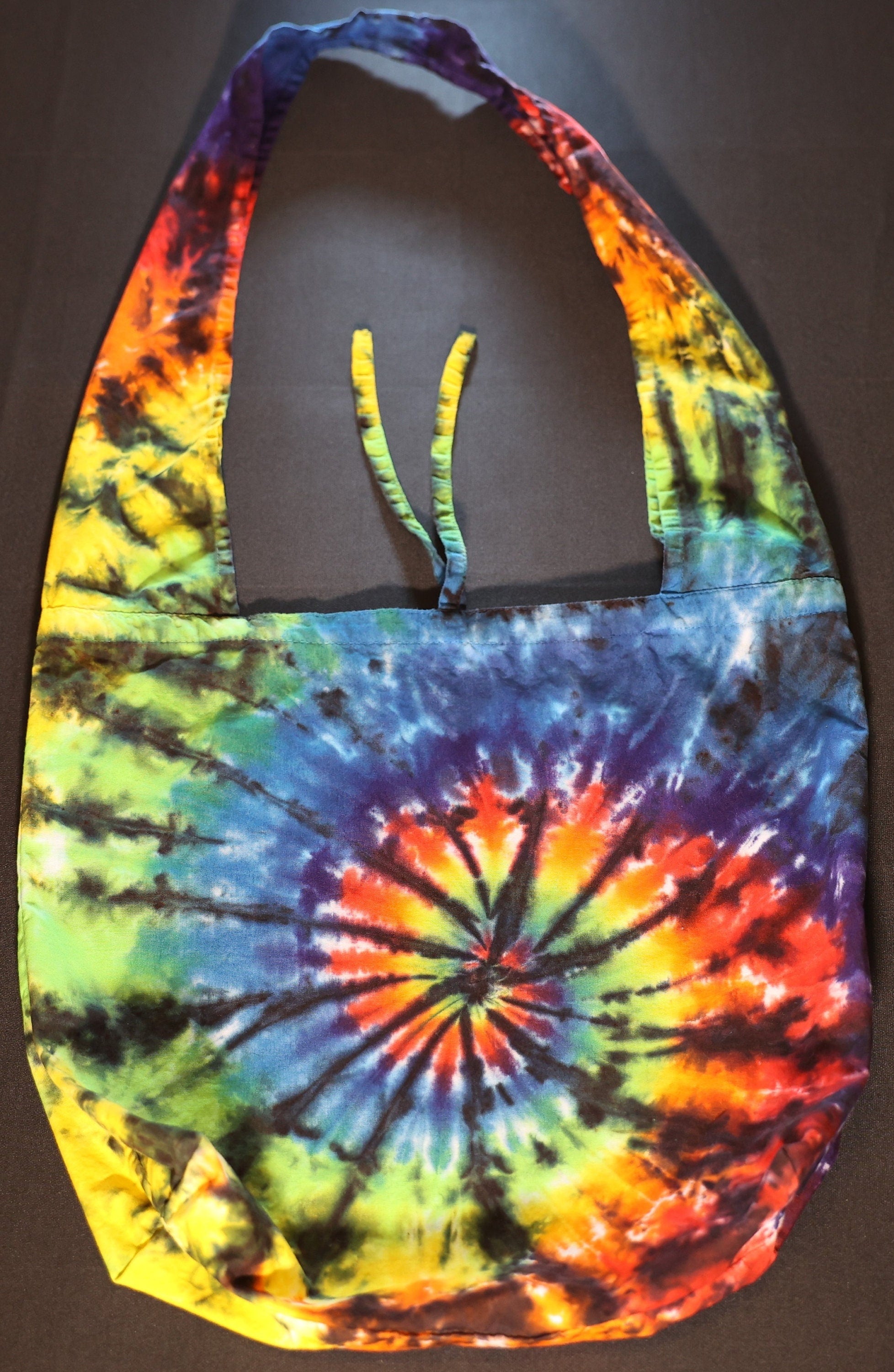 Spiral Tie Dye on a Dharma Trading Company Hobo Bag DavesDyes