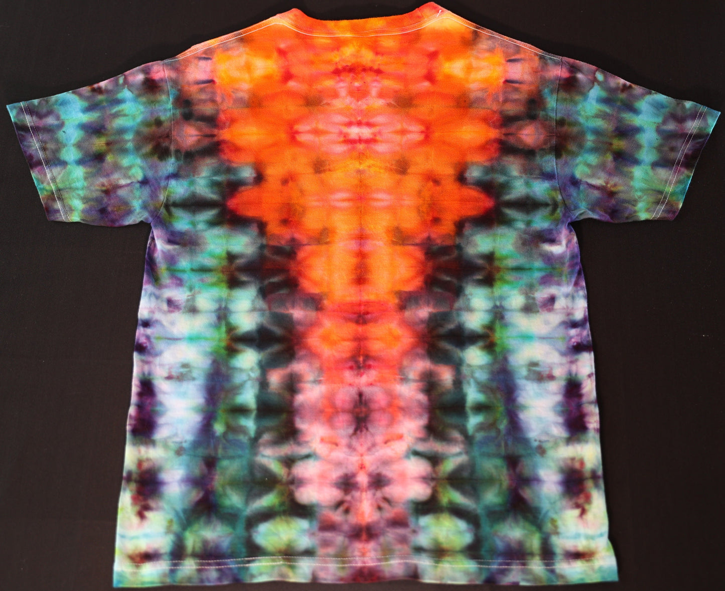 Medium Glitch Variation Ice Dye Tie Dye on a Premium Hanes Beefy Ringspun Cotton T-Shirt