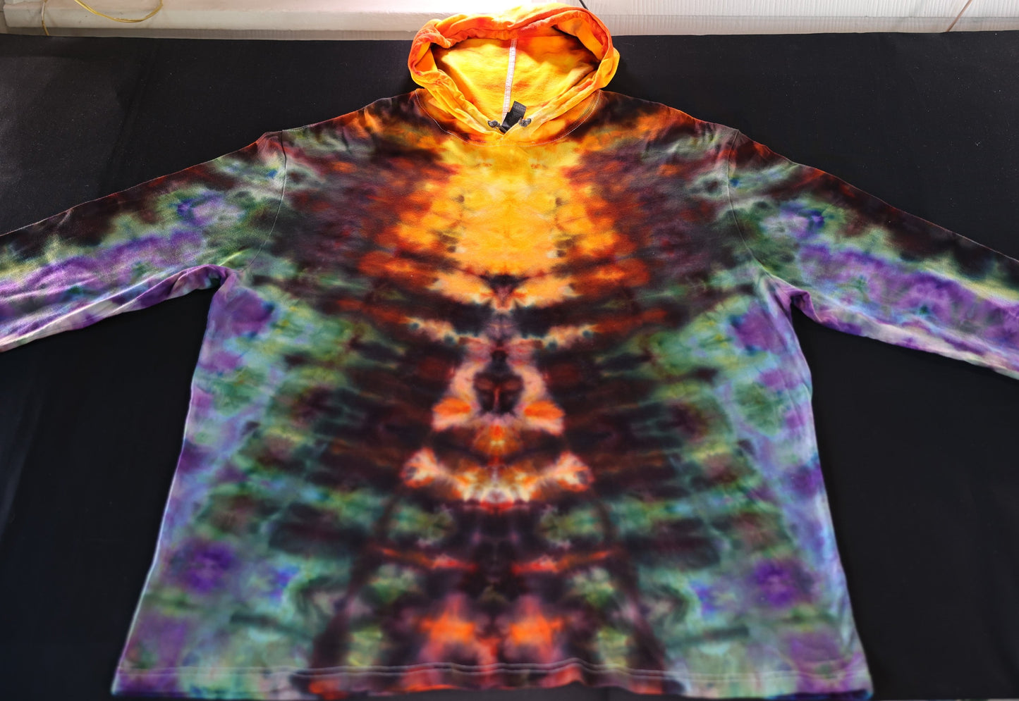 3X Glitch Variation Ice Dye Tie Dye on a Lightweight Hooded Gildan Softstyle Lightweight Hooded** Long Sleeve Shirt Read Description
