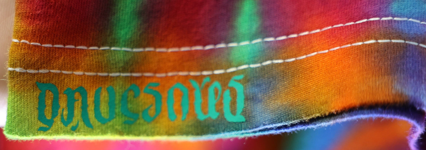 2X Trippy Weaver Vertical Pleat Tie Dye on a Next Level Lightweight Cotton T-Shirt