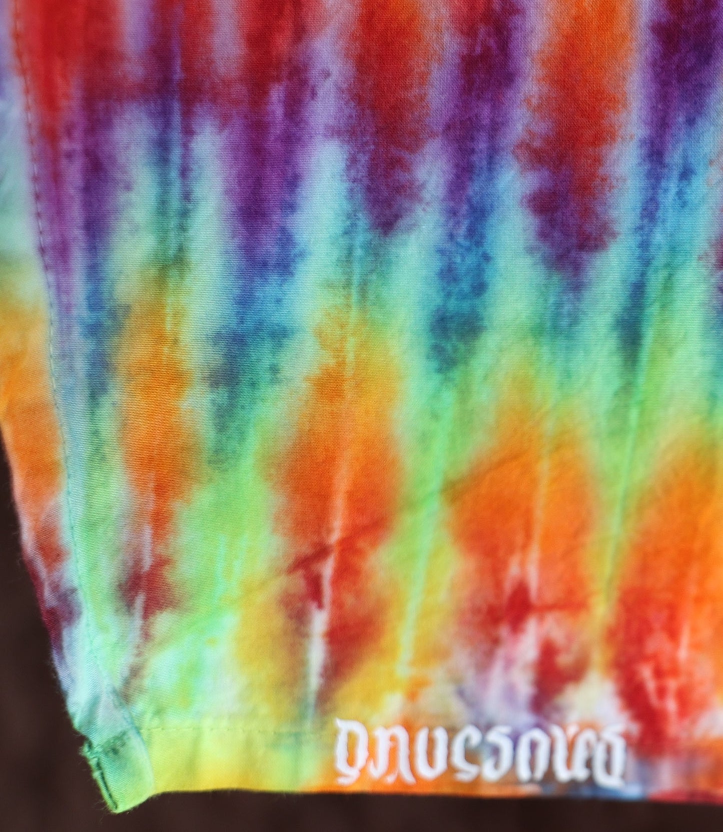 50"X50" (Approx measurements prior to shrinkage), Trippy Weavers Variant Tie Dye on a Dancing Robin Cotton Tapestry w/ Hems on all 4 Sides