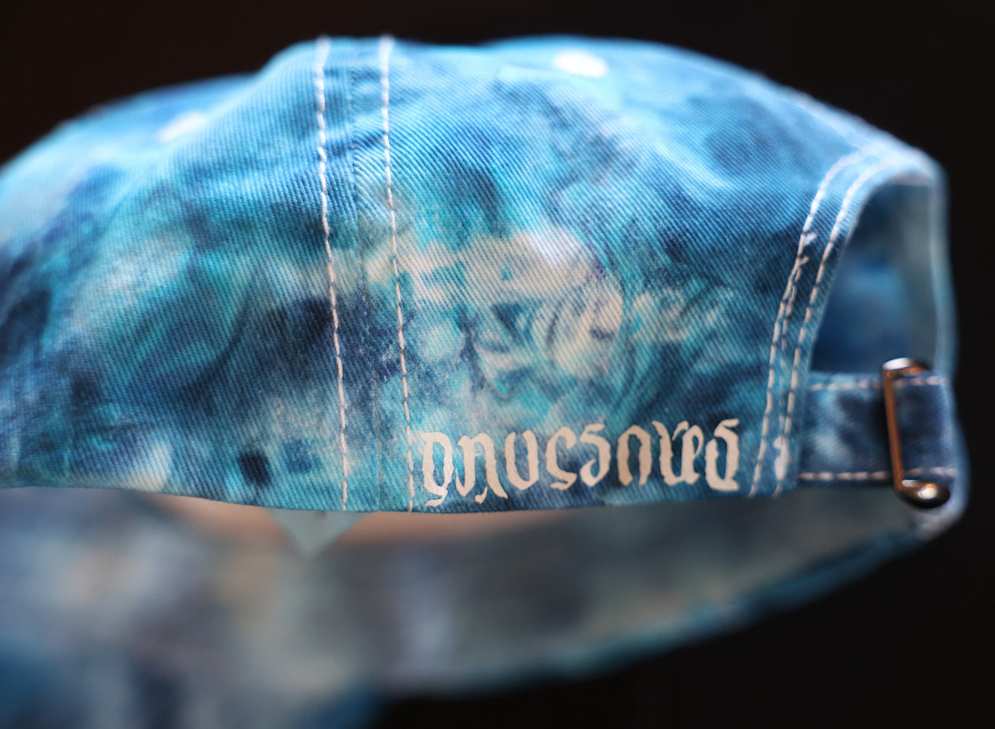 Children's Blues Swirl Dyed/Shaving Cream Dye on a Dalix Youth Cotton Cap