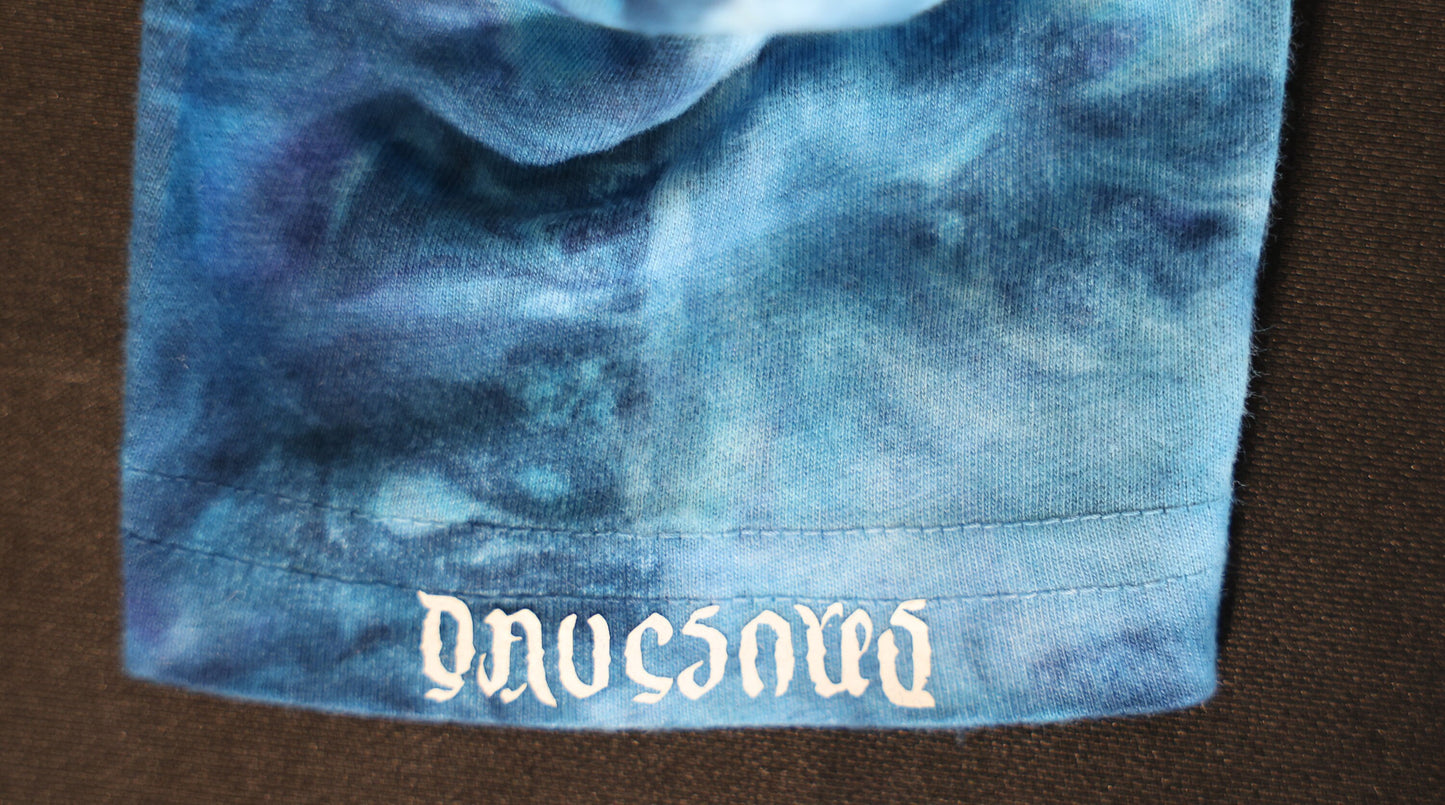 Children's Size 2 Swirl Dyed/Shaving Cream Dye in Blues on a Rabbit Skins Cotton T-Shirt