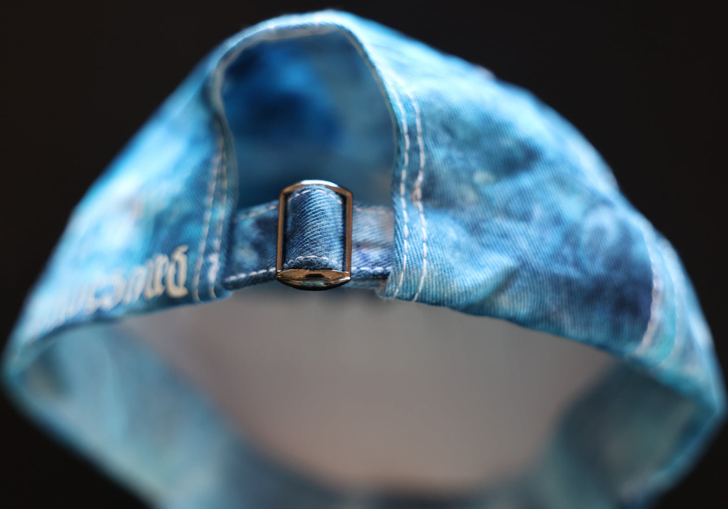 Children's Blues Swirl Dyed/Shaving Cream Dye on a Dalix Youth Cotton Cap