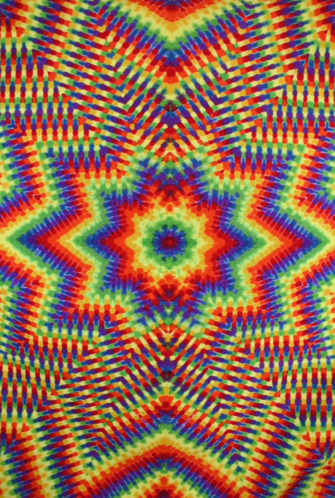 72"X56.5" UV Reactive Custom Isotoxal Decagram Star Tie Dye Tapestry* w/ Metal Grommets for Hanging