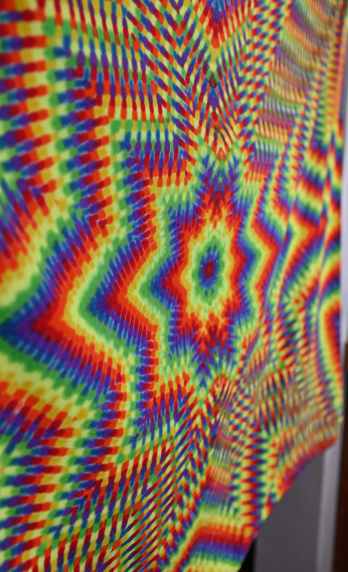 72"X56.5" UV Reactive Custom Isotoxal Decagram Star Tie Dye Tapestry* w/ Metal Grommets for Hanging