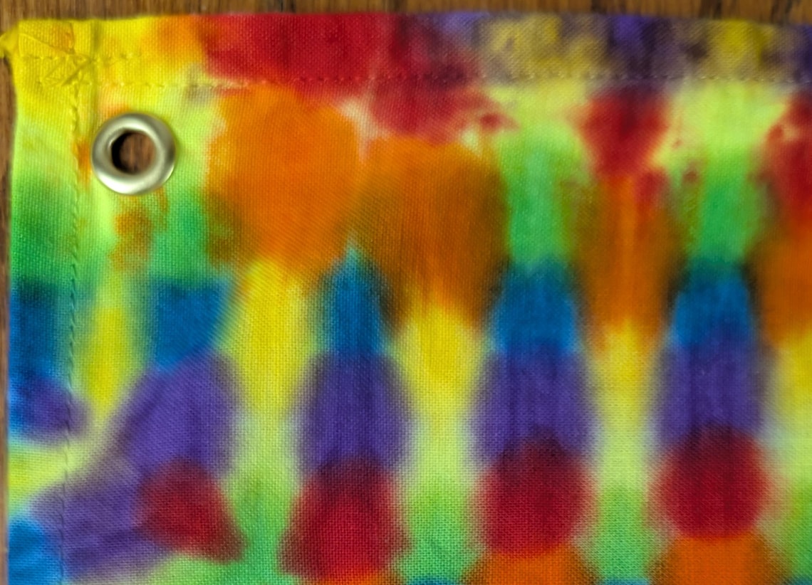 72"X56.5" UV Reactive Custom Isotoxal Decagram Star Tie Dye Tapestry* w/ Metal Grommets for Hanging