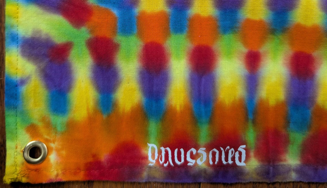 72"X56.5" UV Reactive Custom Isotoxal Decagram Star Tie Dye Tapestry* w/ Metal Grommets for Hanging