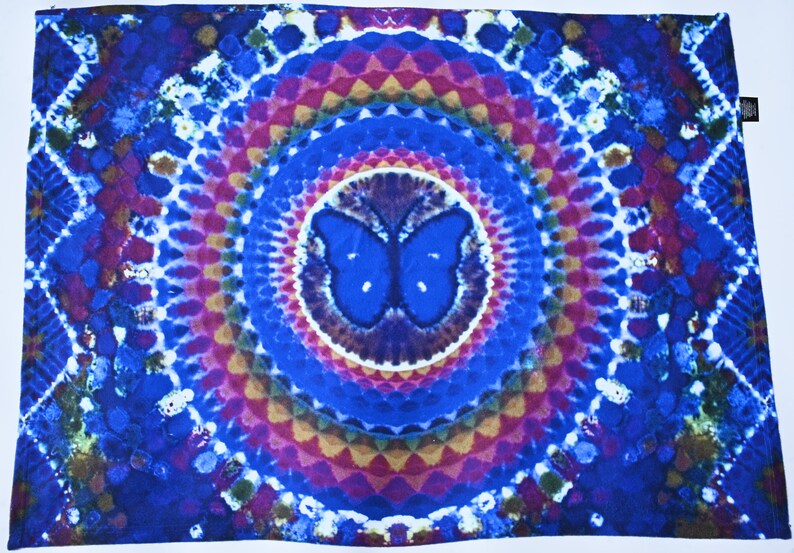 SMALL 30"X40" Arctic Fleece Blanket Print of "Electric Butterfly" Read Description