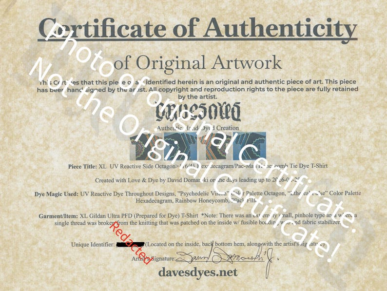 XL UV Reactive Side Octagon>{16/4} Hexadecagram/Pac-Man Honeycomb/Black Filler Tie Dye on a Gildan Ultra Cotton PFD T-Shirt* see description