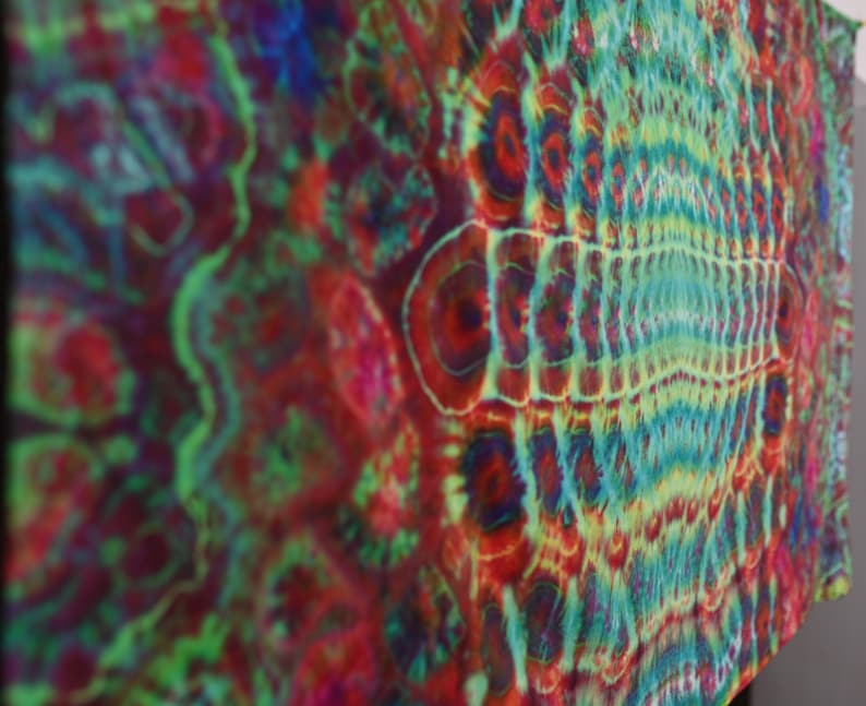 36"X54" (Msrmnts before Shrinkage) UV Reactive Cosmic Egg Center/Kenney Style/Cosmic Egg-Geodes  Tie Dye Tapestry w/ Hanging Loops
