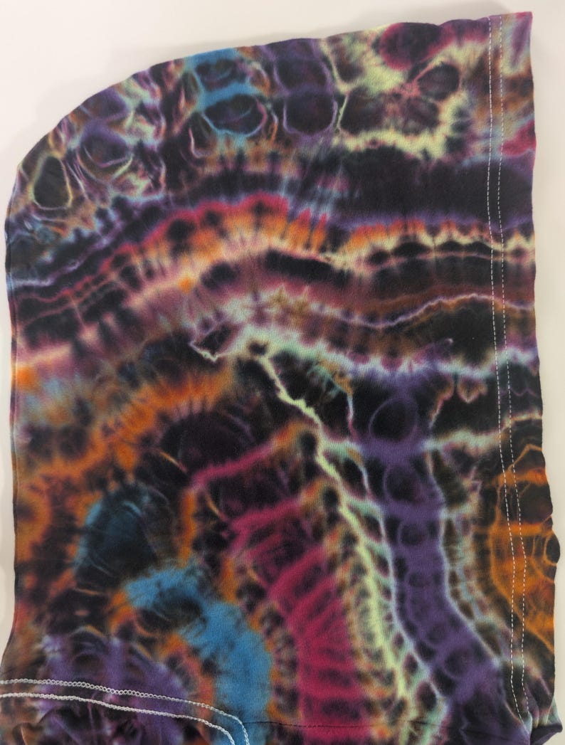 2X UV Reactive Cosmic Egg/Geode Hybrid Tie Dye in my Neon Vortex Palette on a Bella + Canvas 3512 Unisex Jersey Long-Sleeve Hoodie