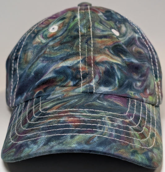 Children's "Serene Sunset" Swirl Dyed/Shaving Cream Dye on a Dalix Youth Cotton Cap