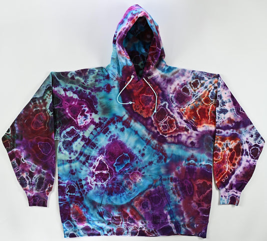 XL Geode Ice Dye Tie Dye on a Hanes Ultimate Cotton Pullover Hoodie w/ Front Pocket*