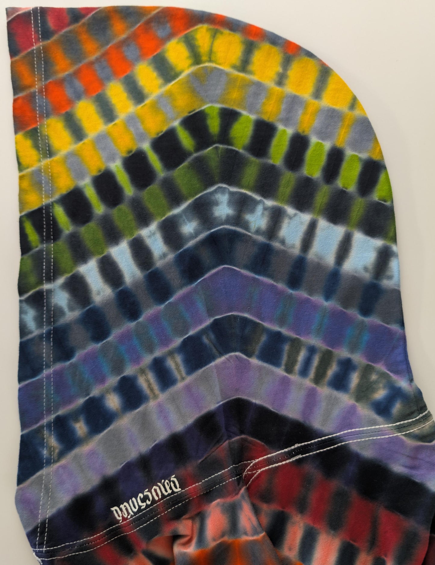 Large Neo-DNA Designs w/ Kenney Style Between Tie Dye on a Fruit of the Loom HD Cotton Hooded* Long Sleeve Shirt