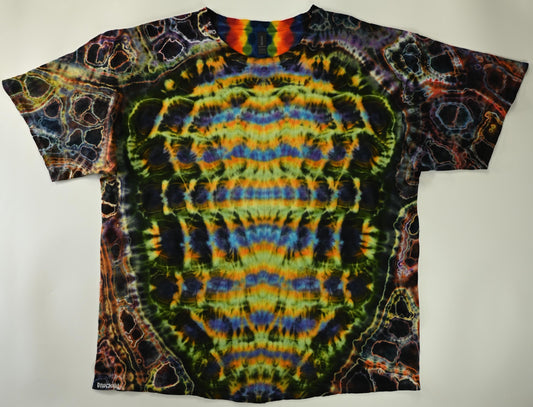 3X Cosmic Egg/Geode/Honeycomb Spine Tie Dye on a Gildan Ultra Cotton PFD (Prepared for Dye) T-Shirt